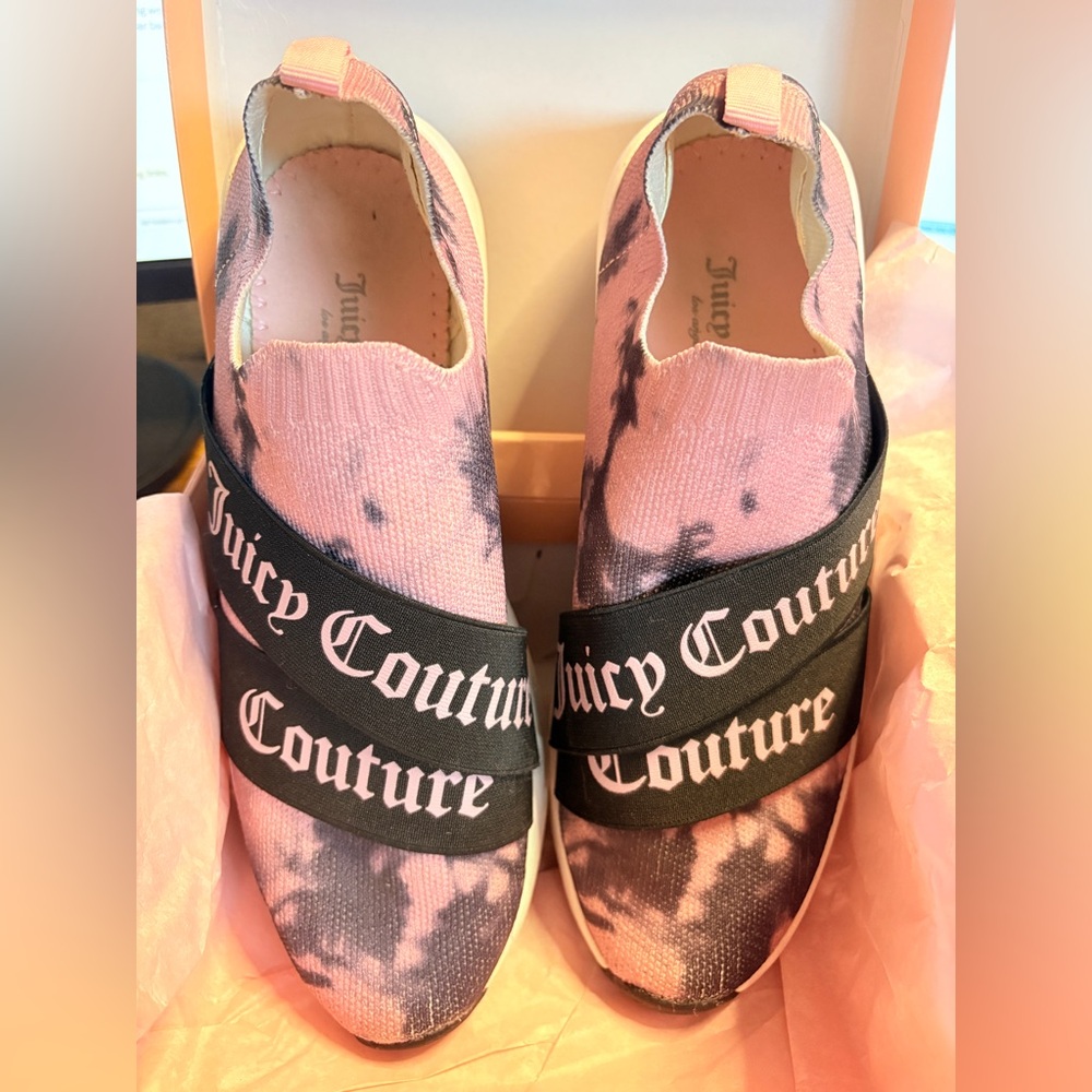 Juicy Couture pink and black Tie Dye Slip On Sneakers Women’s 9